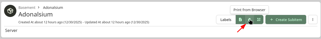 Print from Browser Button