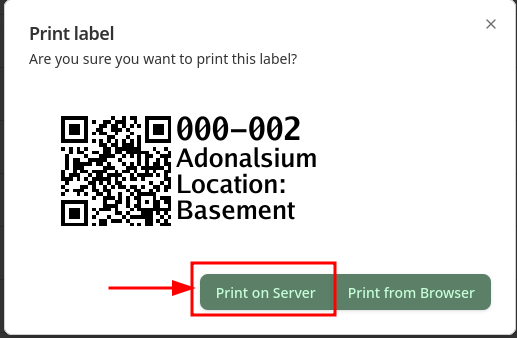 Print On Server Button