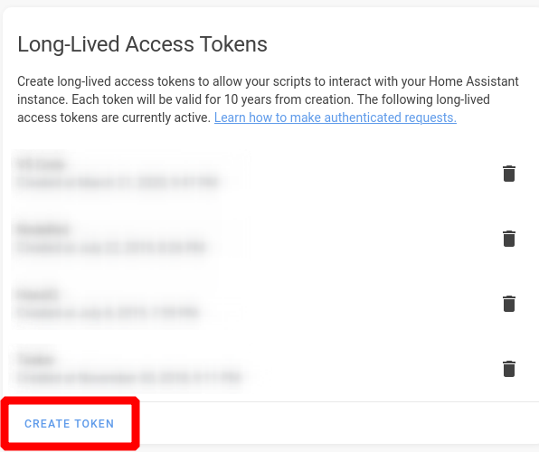 Scroll all the way to the bottom of your profile in HomeAssistant and click &lsquo;Create Token.&rsquo; Name it, then copy the value to the &lsquo;Access Token&rsquo; line in NodeRed